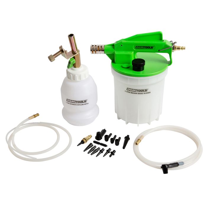 OEMTOOLS 22506 2 L Vacuum Brake Bleeder Kit w/2 L Brake Fluid Extractor and  1 L Automatic Refilling Bottle