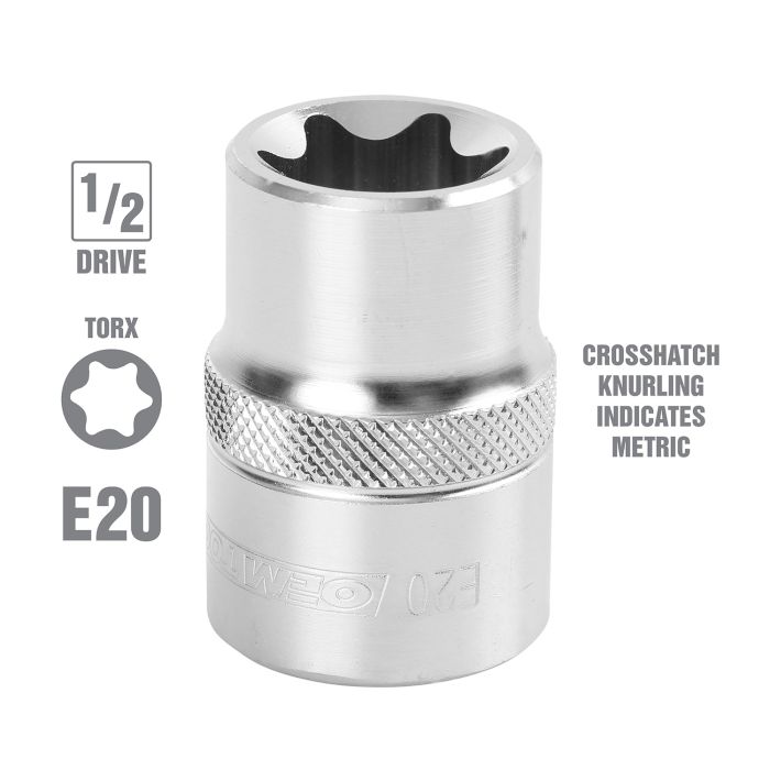 OEMTOOLS 22811 E20 1/2 Inch Drive External Star Socket