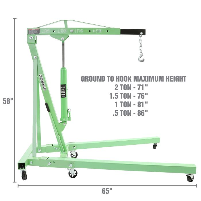 OEMTOOLS 24830 Ton Folding Engine Shop Crane