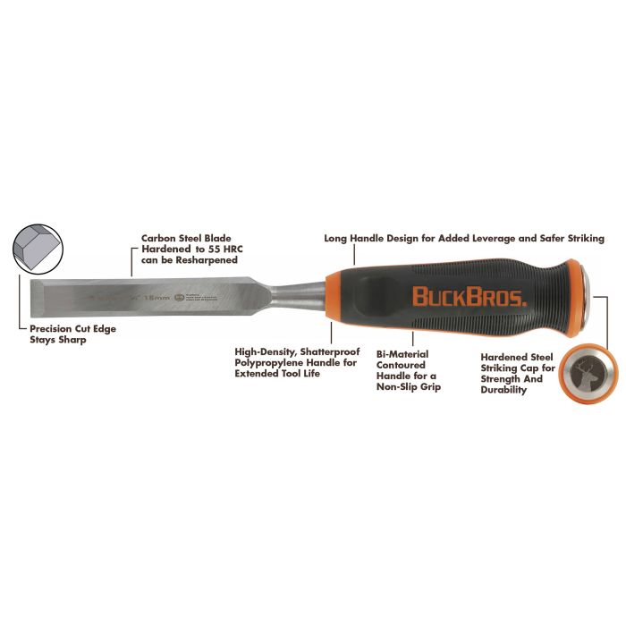 Buck Bros. 74816 Pro Full Tang Wood Chisel – 1